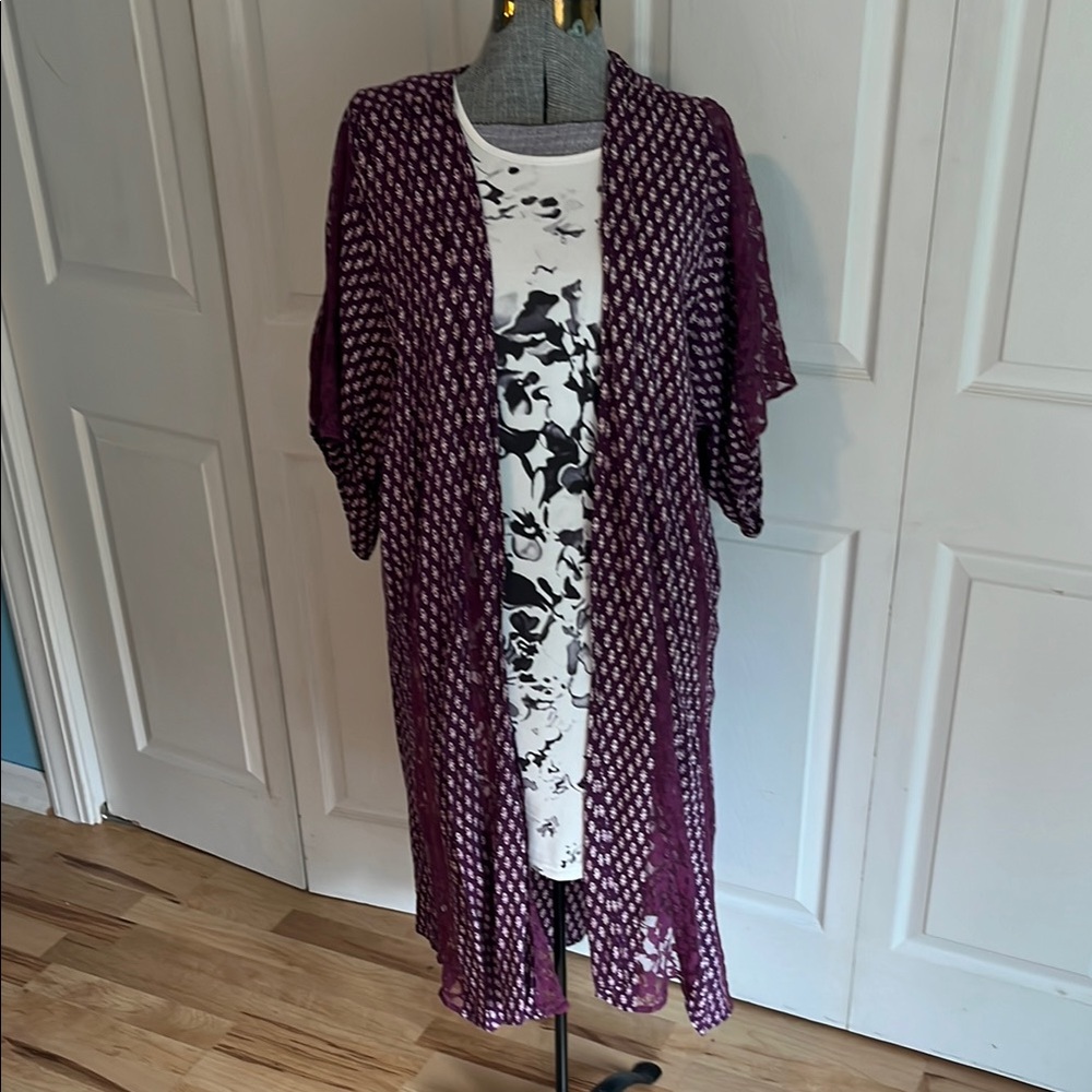 Purple Sheer Kimono Cardigan